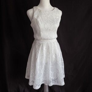 Sequin Hearts Floral Mesh Top & Skirt Set